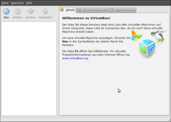 VirtualBox ohne virtuelle Betriebssysteme